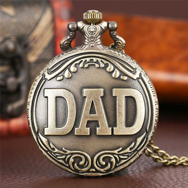 Dad Engraved Bronze Pocket Watch