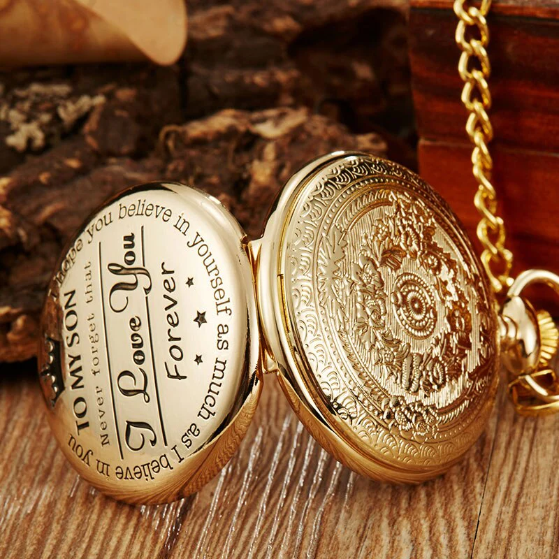 To My Son Gold Pocket Watch