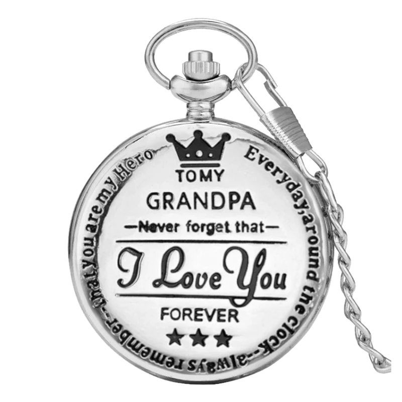 To My Grandpa Silver Pocket Watch