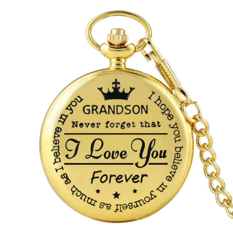 To My Grandson Gold Pocket Watch