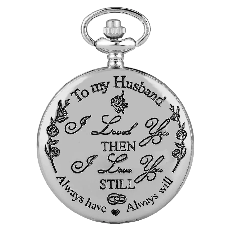 To My Husband Silver Pocket Watch