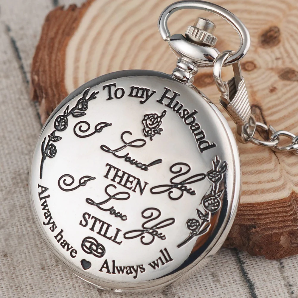 To My Husband Silver Pocket Watch