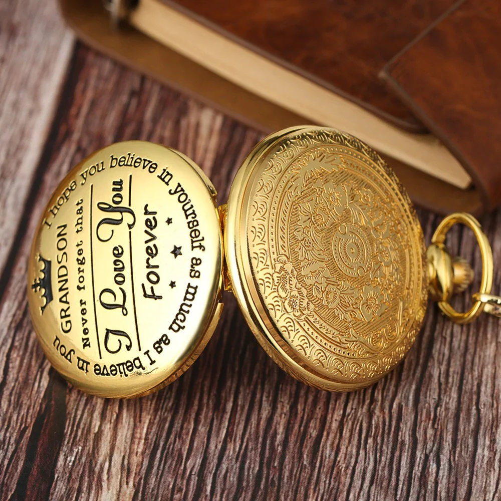To My Grandson Gold Pocket Watch
