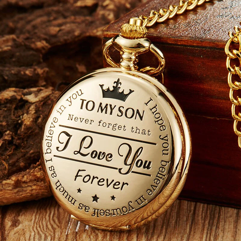 To My Son Gold Pocket Watch